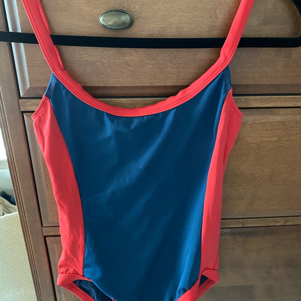Marc By Marc Jacobs Navy and Coral One-Piece Swimsuit